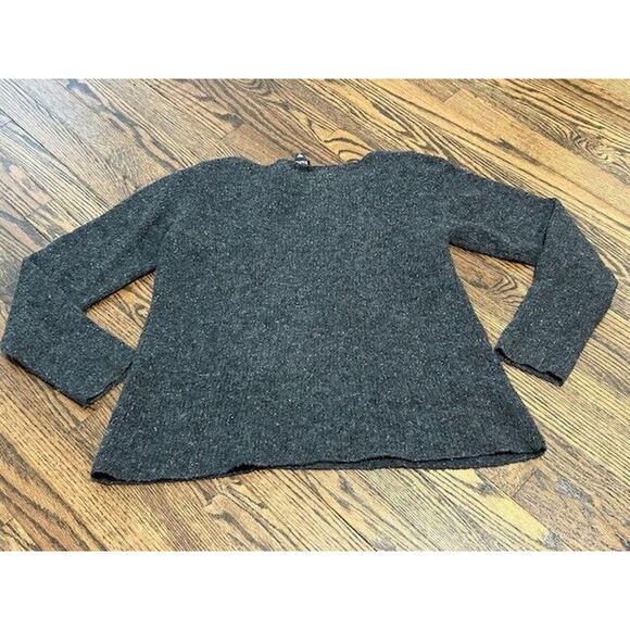 Eileen Fisher Sweater Long Sleeve Crew Neck Wool Silk Blend Pullover Black Small - Picture 2 of 8